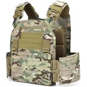 DEYACE Molle Quick Release Vest for Men, Fully Adjustable Breathable Weighted Vest with 3D Mesh Liner (ocp camouflage)