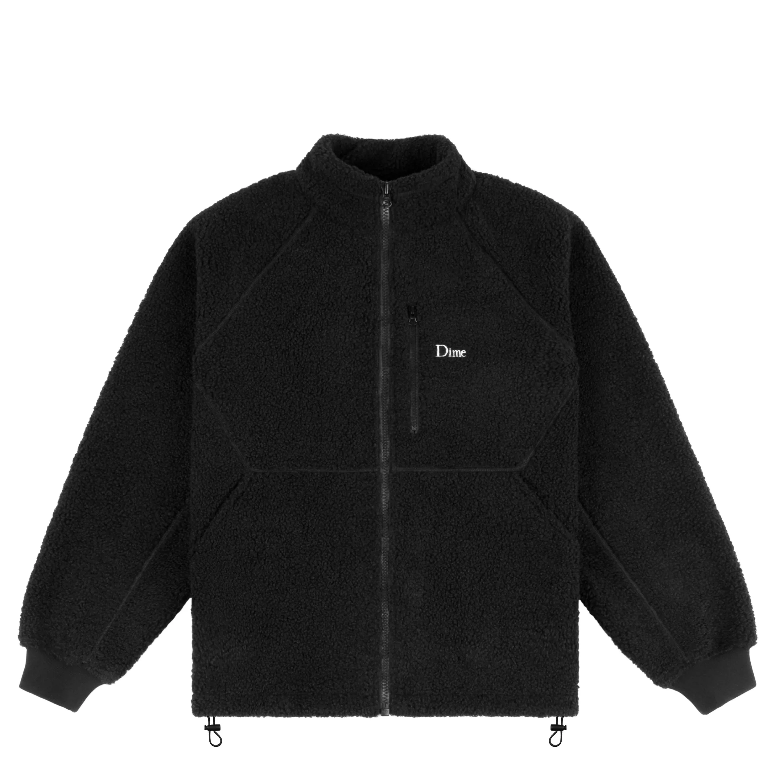 Dime Polar Fleece Sherpa Zip Jacket - Black