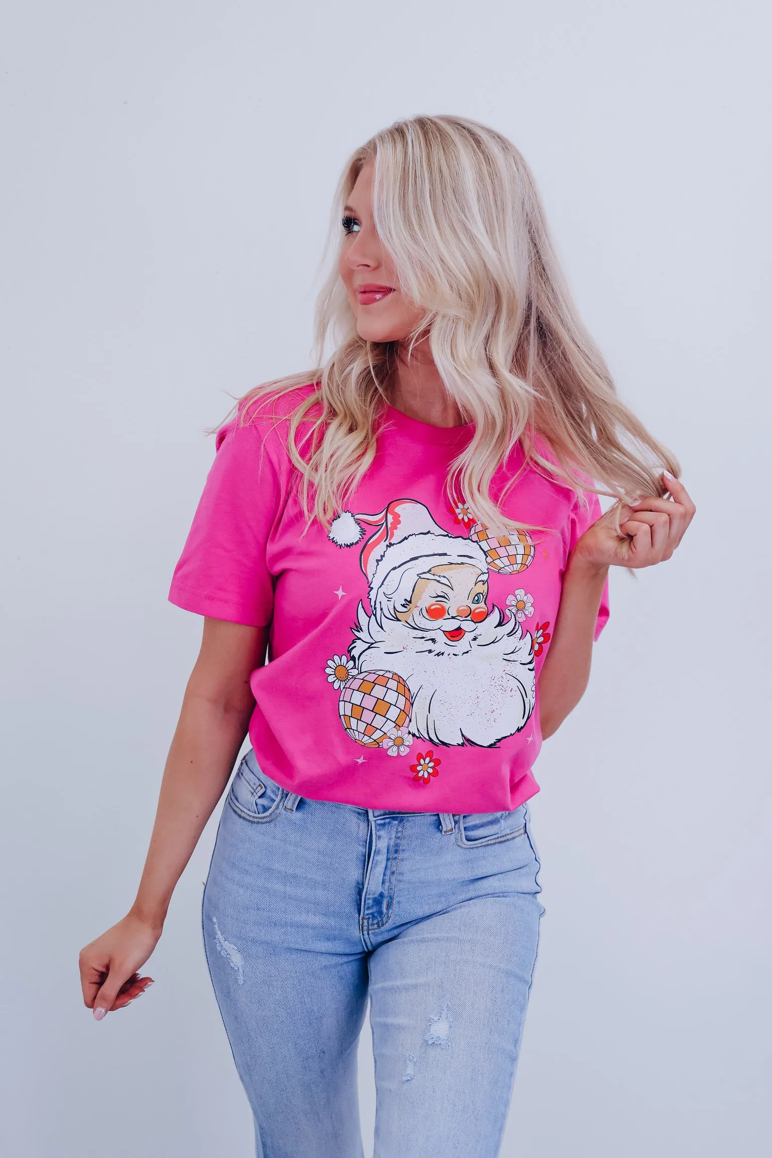 Disco Ball Santa Graphic Tee