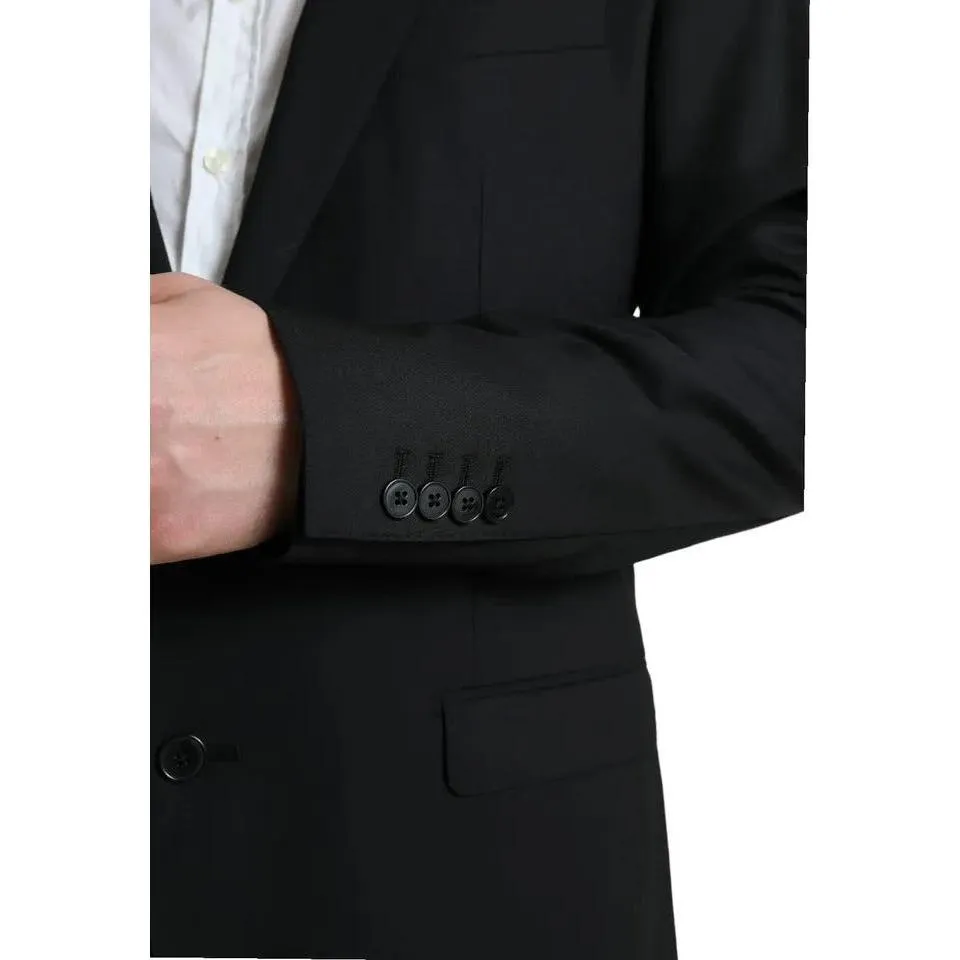 Dolce & Gabbana Black Wool MARTINI Stretch Jacket Blazer