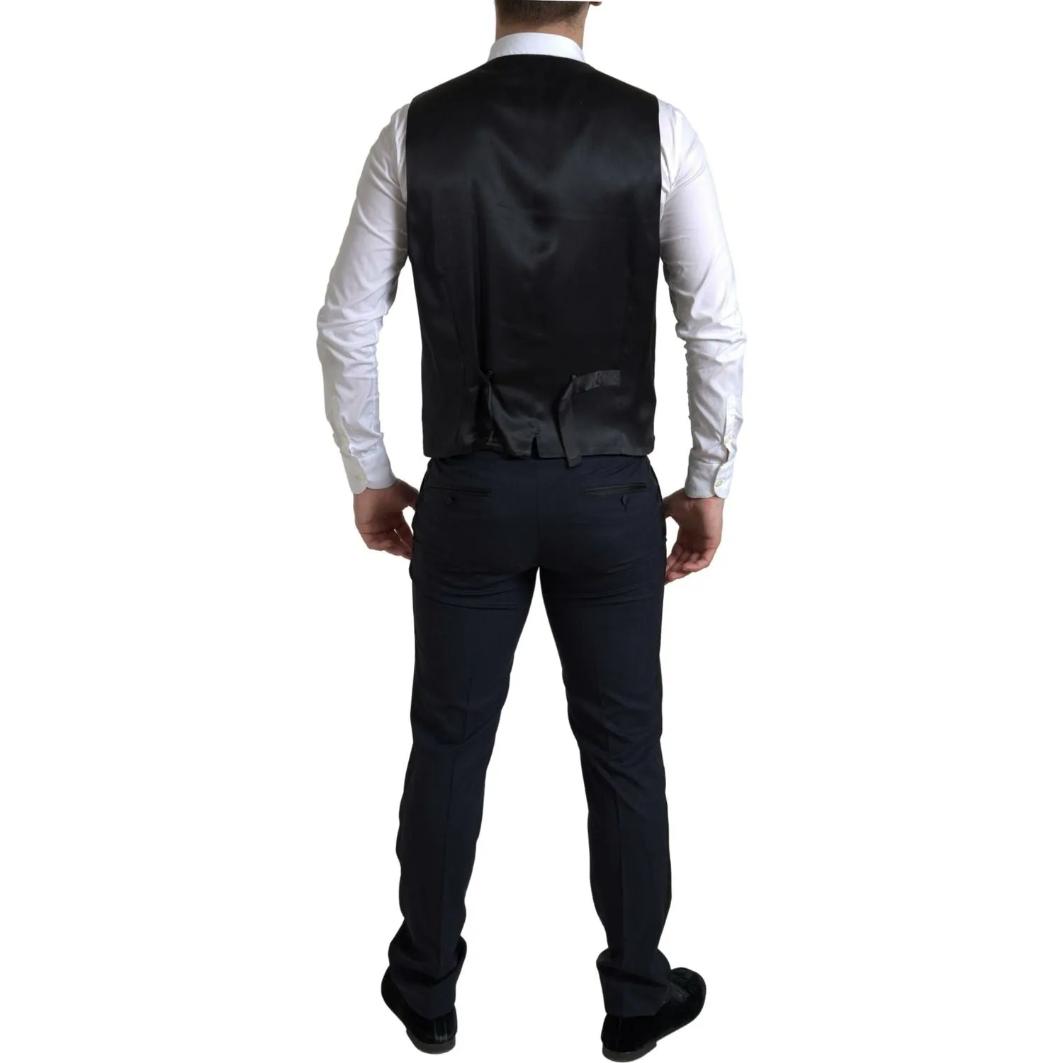 Dolce & Gabbana Elegant Blue & Black Martini Slim Fit Suit