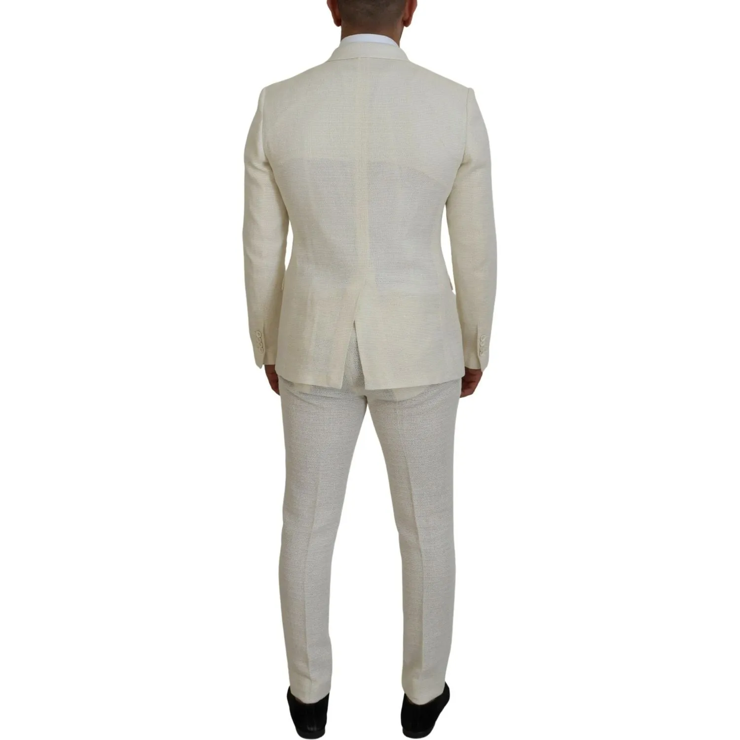 Dolce & Gabbana Elegant Off White Silk-Blend Suit