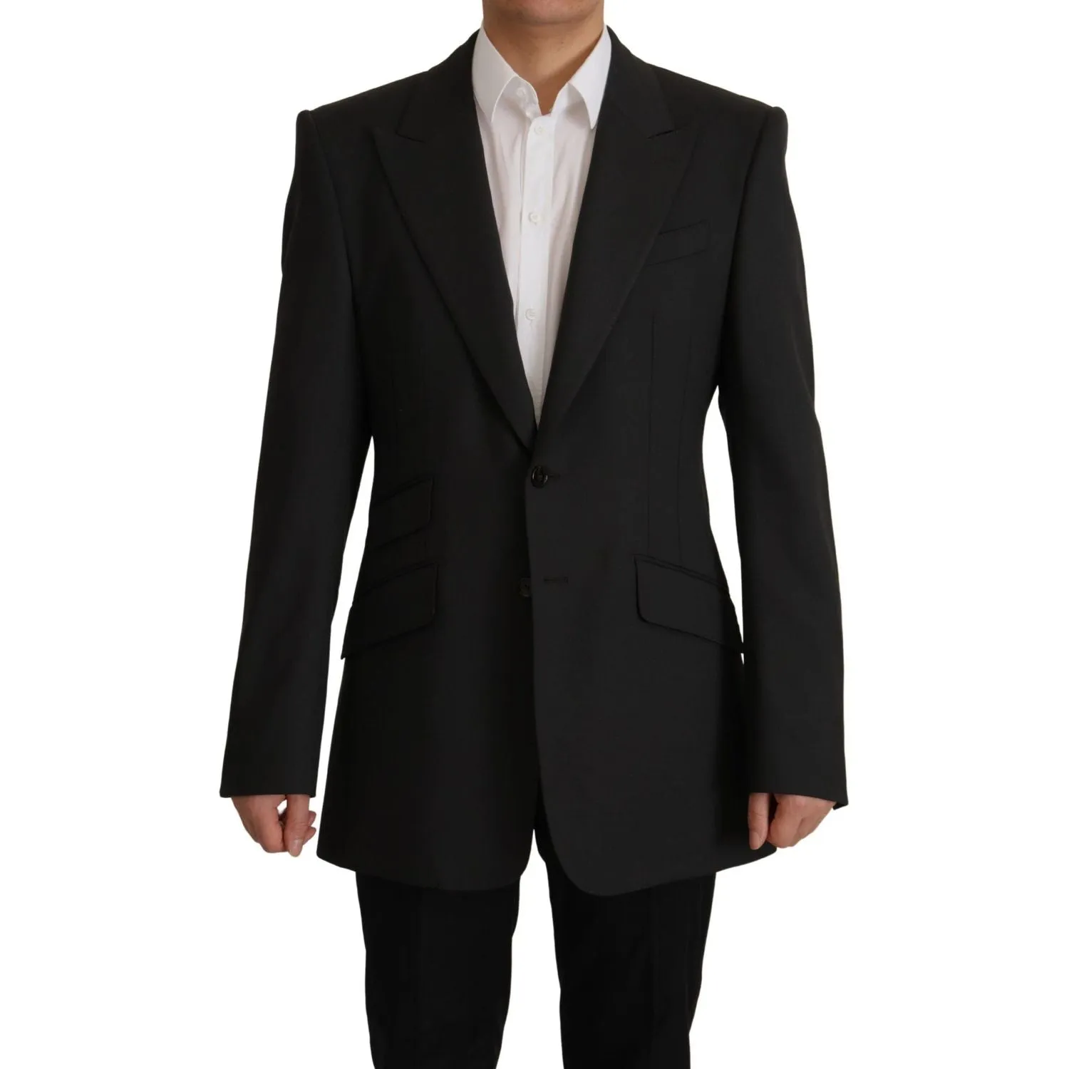 Dolce & Gabbana Elegant Slim Black Wool Blazer Jacket