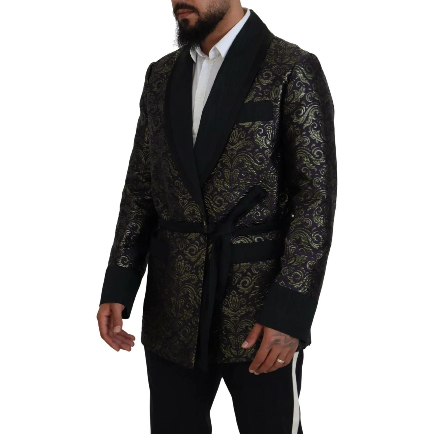 Dolce & Gabbana Gold Jacquard Robe Jacket