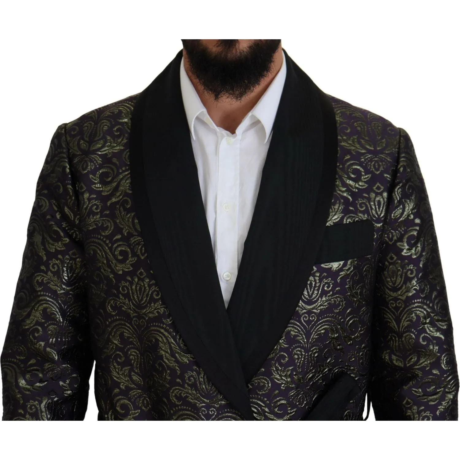 Dolce & Gabbana Gold Jacquard Robe Jacket