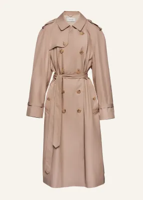 Double breasted trench coat in beige