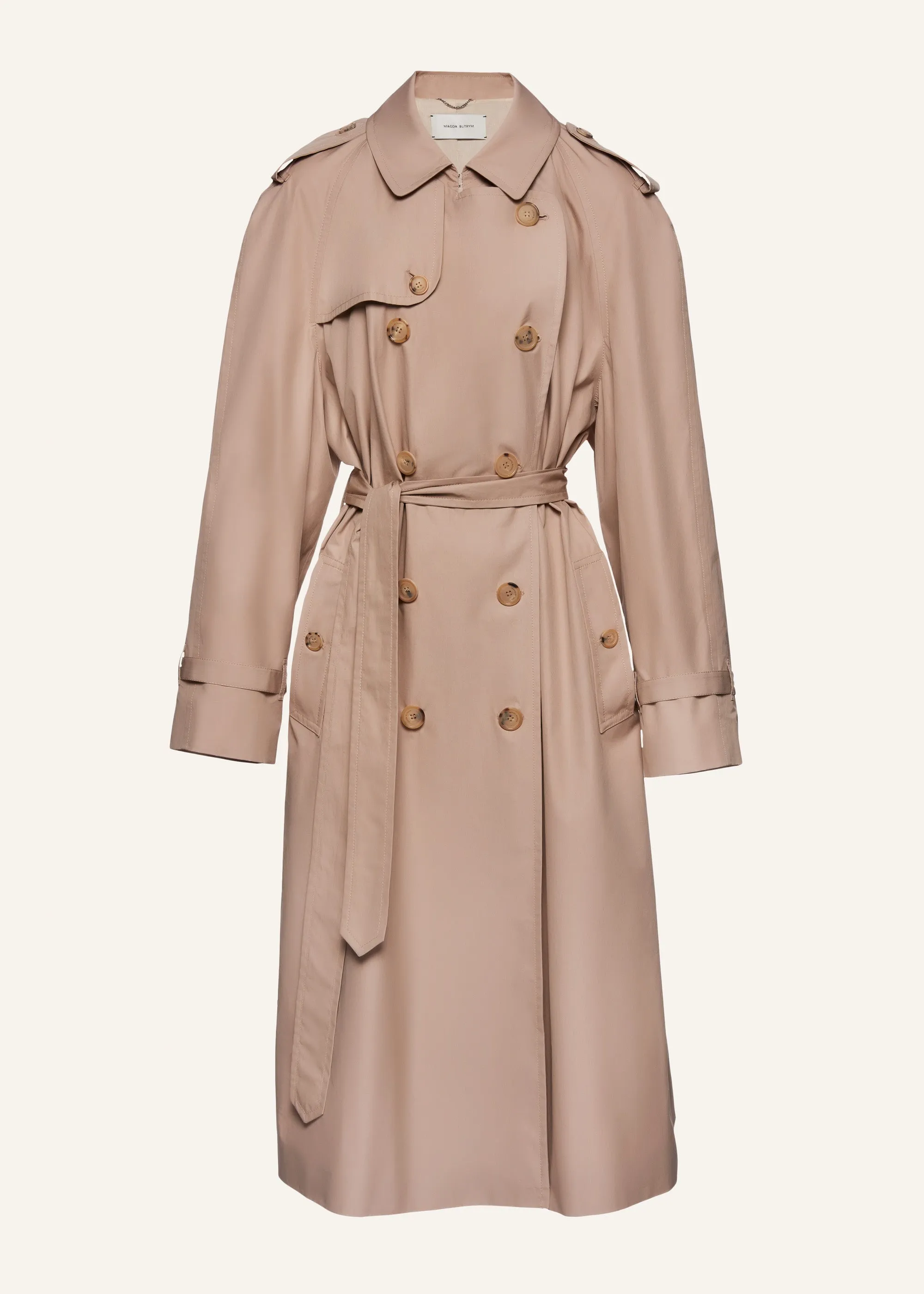 Double breasted trench coat in beige