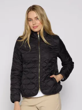 Double Zipper Padded Jacket In Black