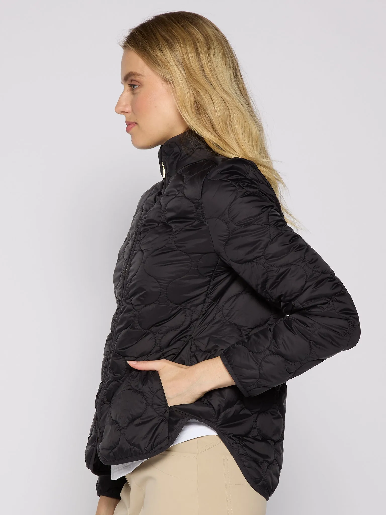 Double Zipper Padded Jacket In Black