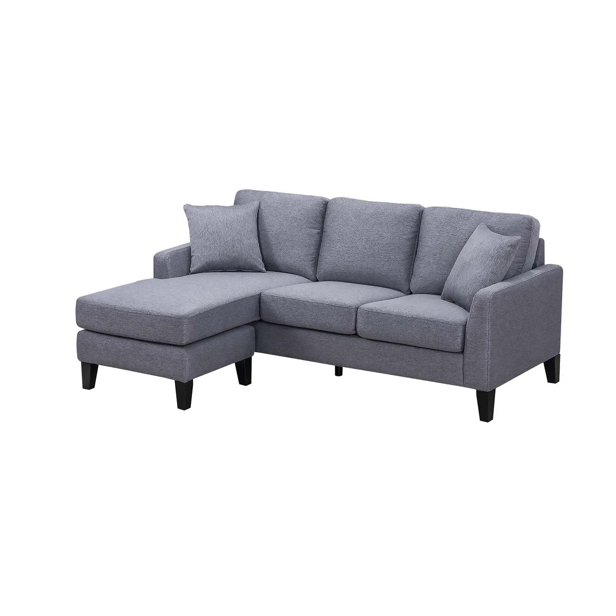 Douglas Grey Reversible Sofa Chaise with 2 Pillows