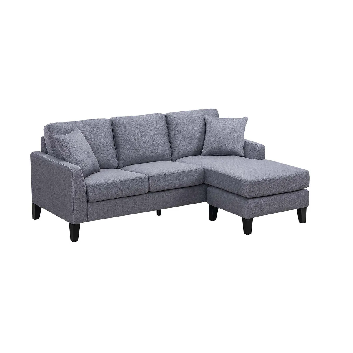 Douglas Grey Reversible Sofa Chaise with 2 Pillows