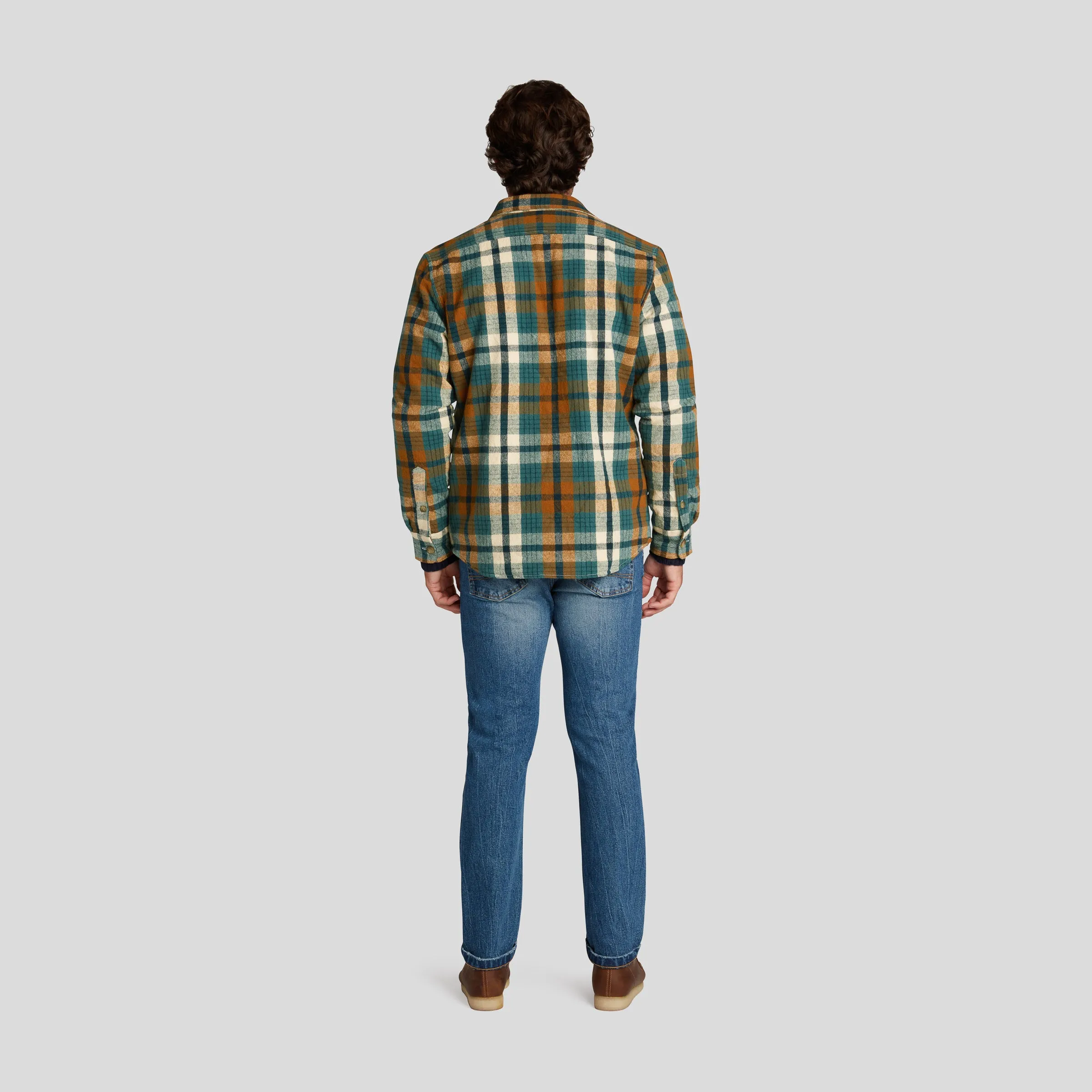 Edmund Sherpa Lined Shirt Jacket - Blue Biscuit