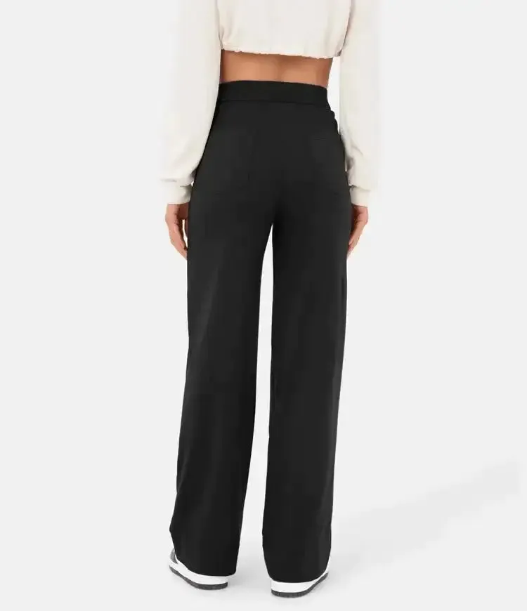 Elastic Relaxed High-Waisted Pants