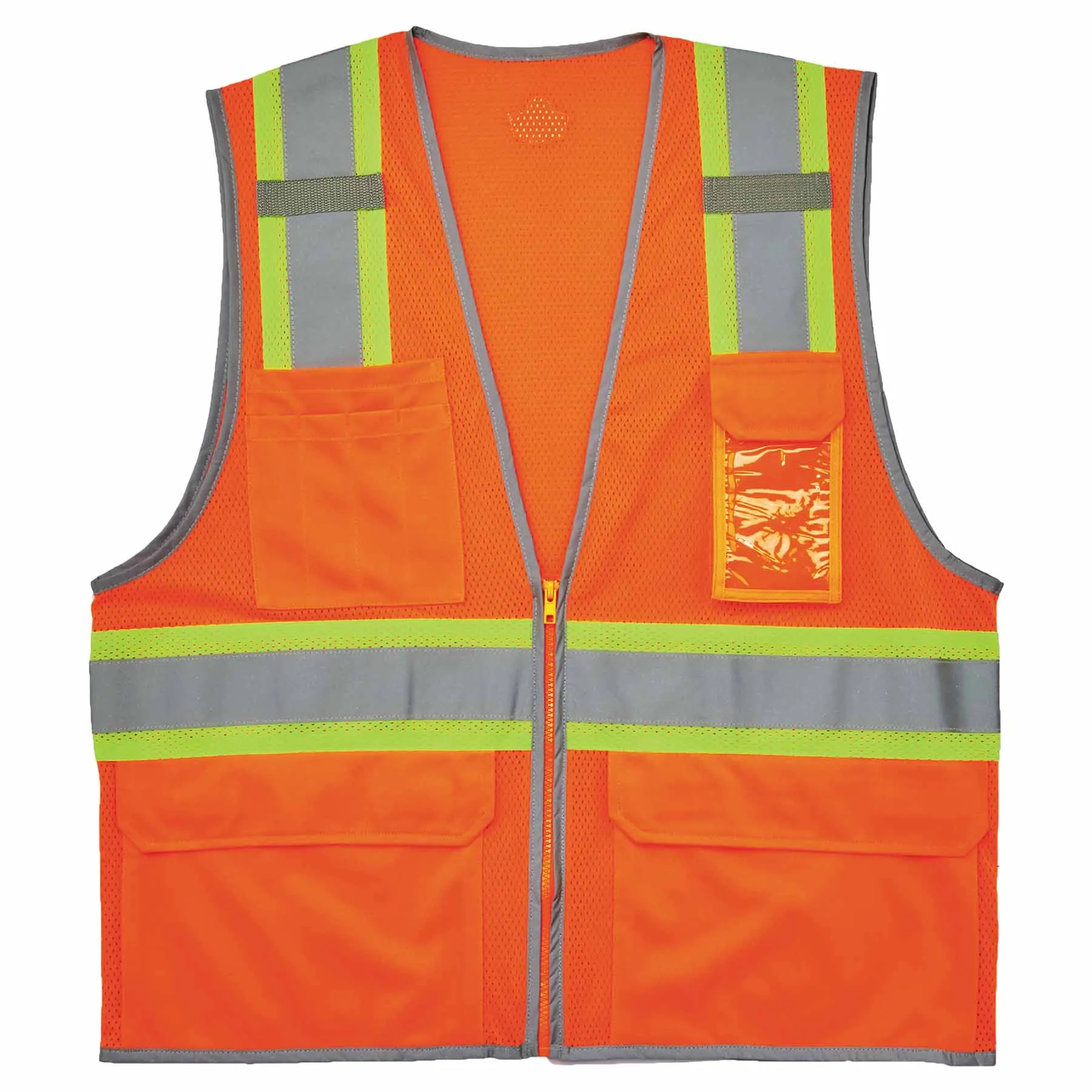 Ergodyne 24573 8246Z-S M Orange Class 2 Two-Tone Mesh Vest - Single Size