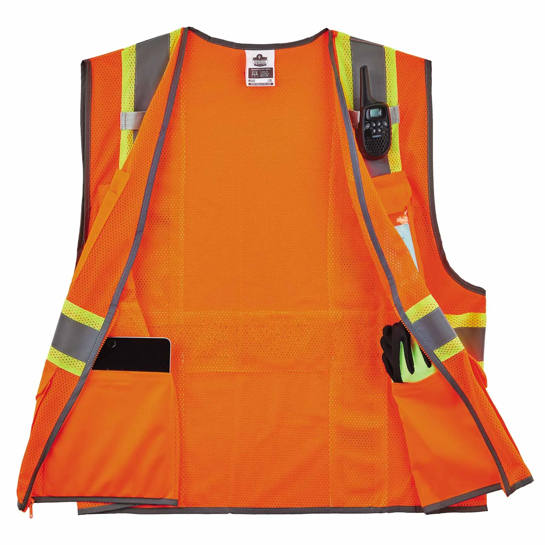 Ergodyne 24573 8246Z-S M Orange Class 2 Two-Tone Mesh Vest - Single Size