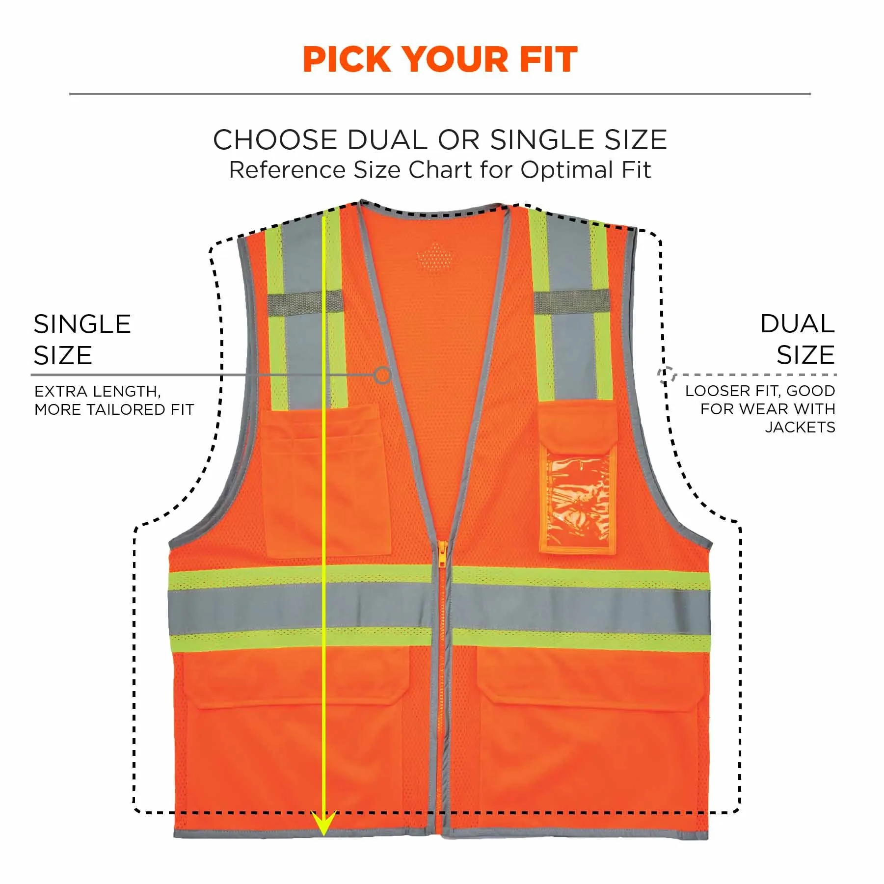 Ergodyne 24573 8246Z-S M Orange Class 2 Two-Tone Mesh Vest - Single Size