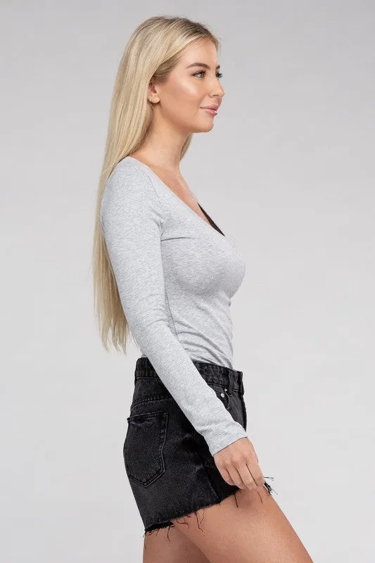 Essential V-Neck Long Sleeve T-Shirt