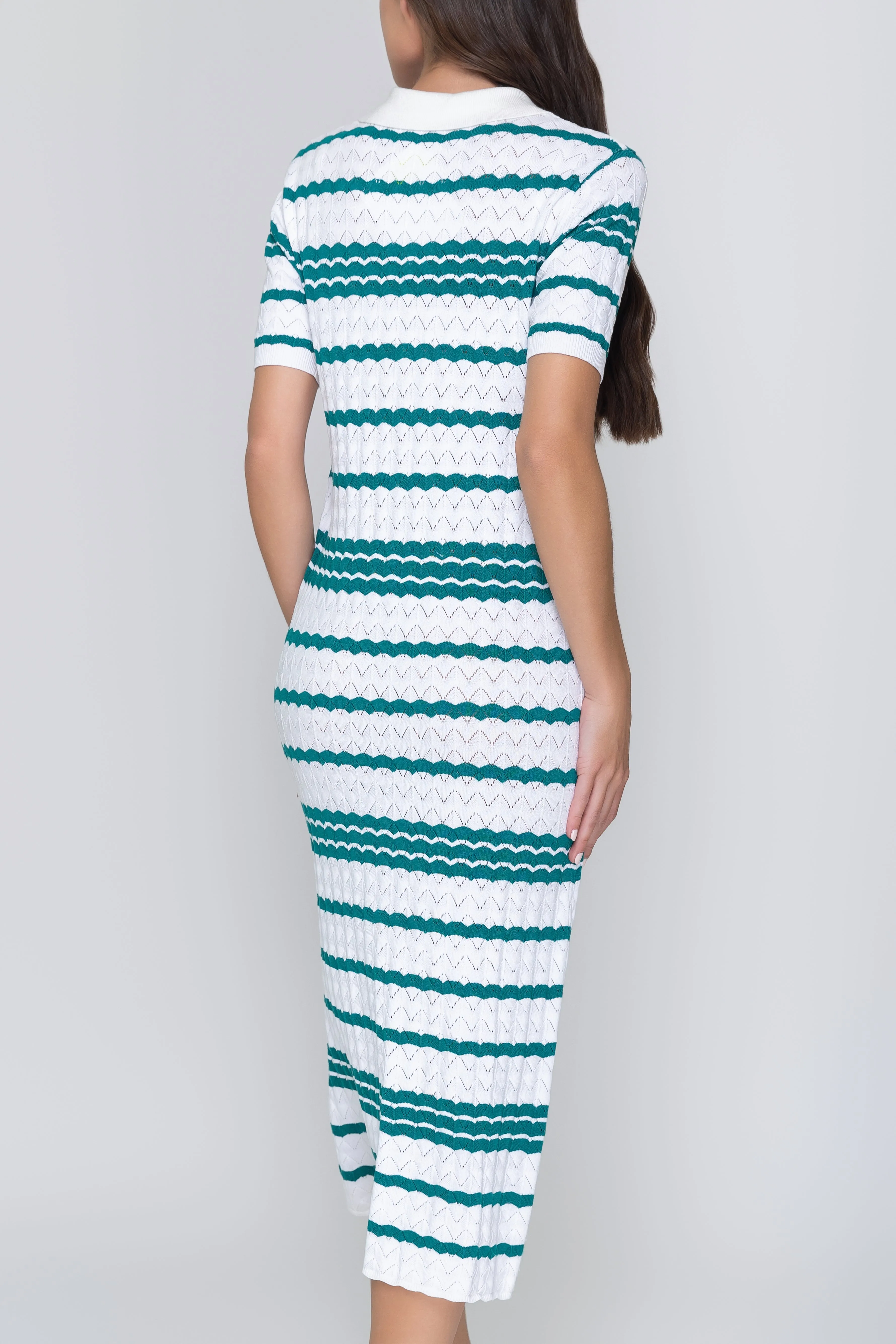 Evelyn Dress White/Green