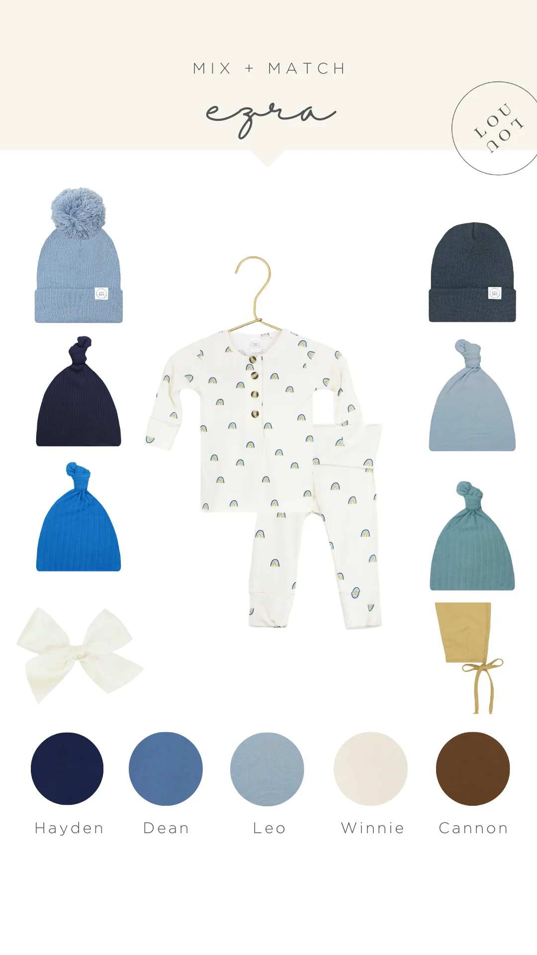 Ezra Newborn Hat Bundle (Gown)