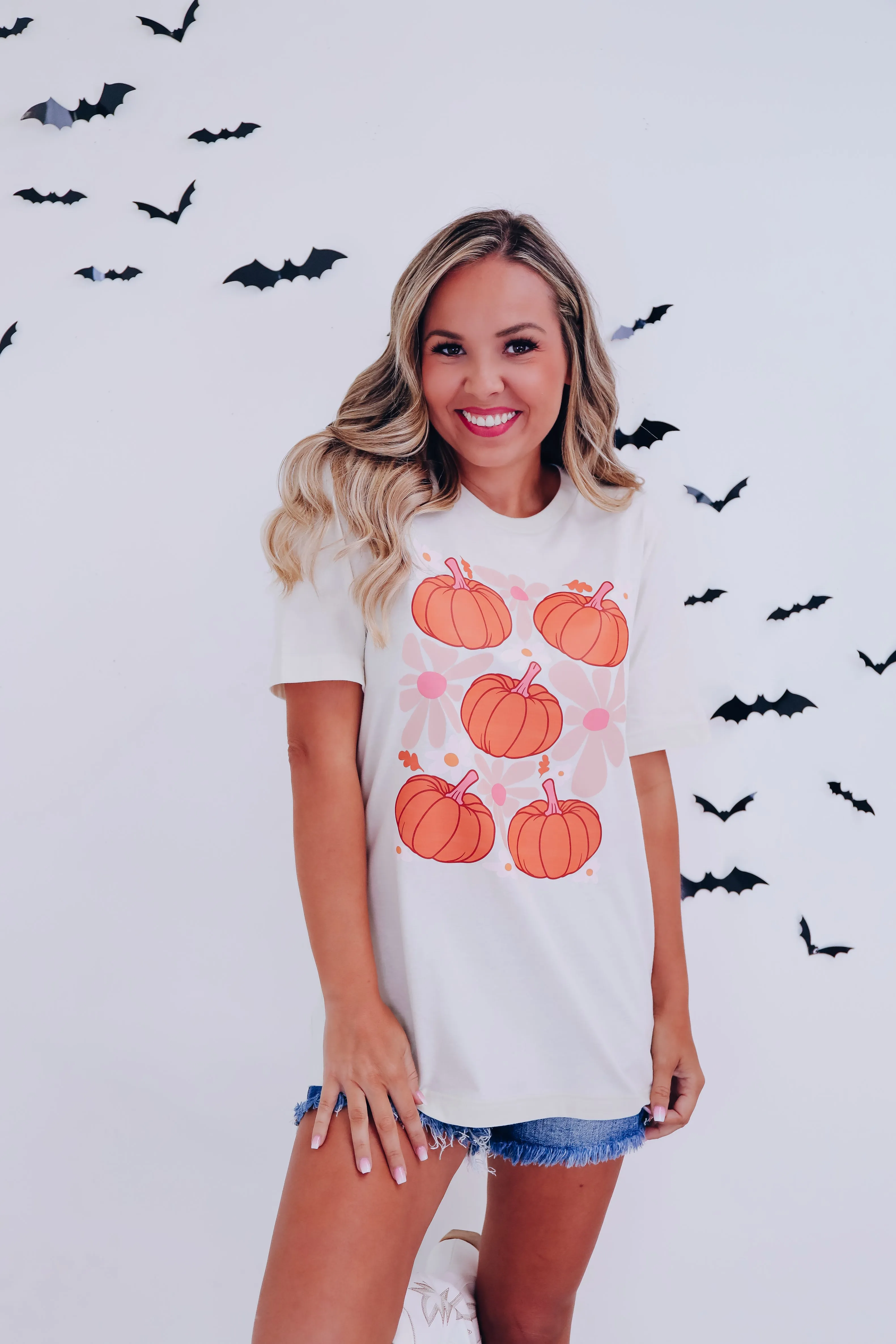 Fall Pumpkin Floral Graphic Tee S-3X