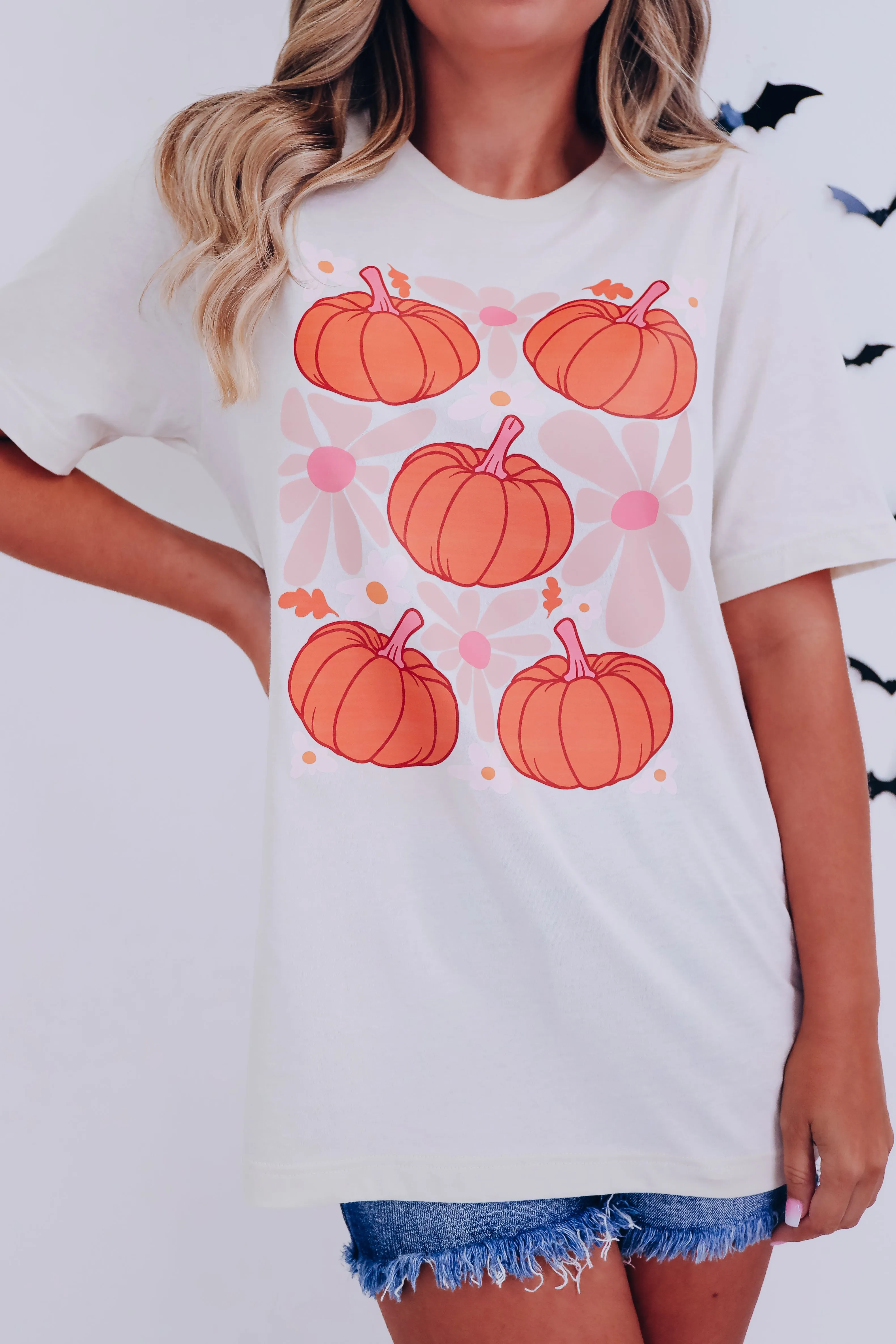 Fall Pumpkin Floral Graphic Tee S-3X