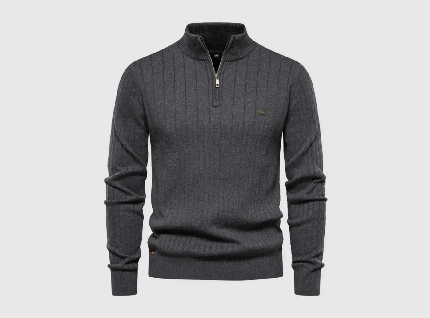 FitVille Men's Stand Collar Sweater Pullover