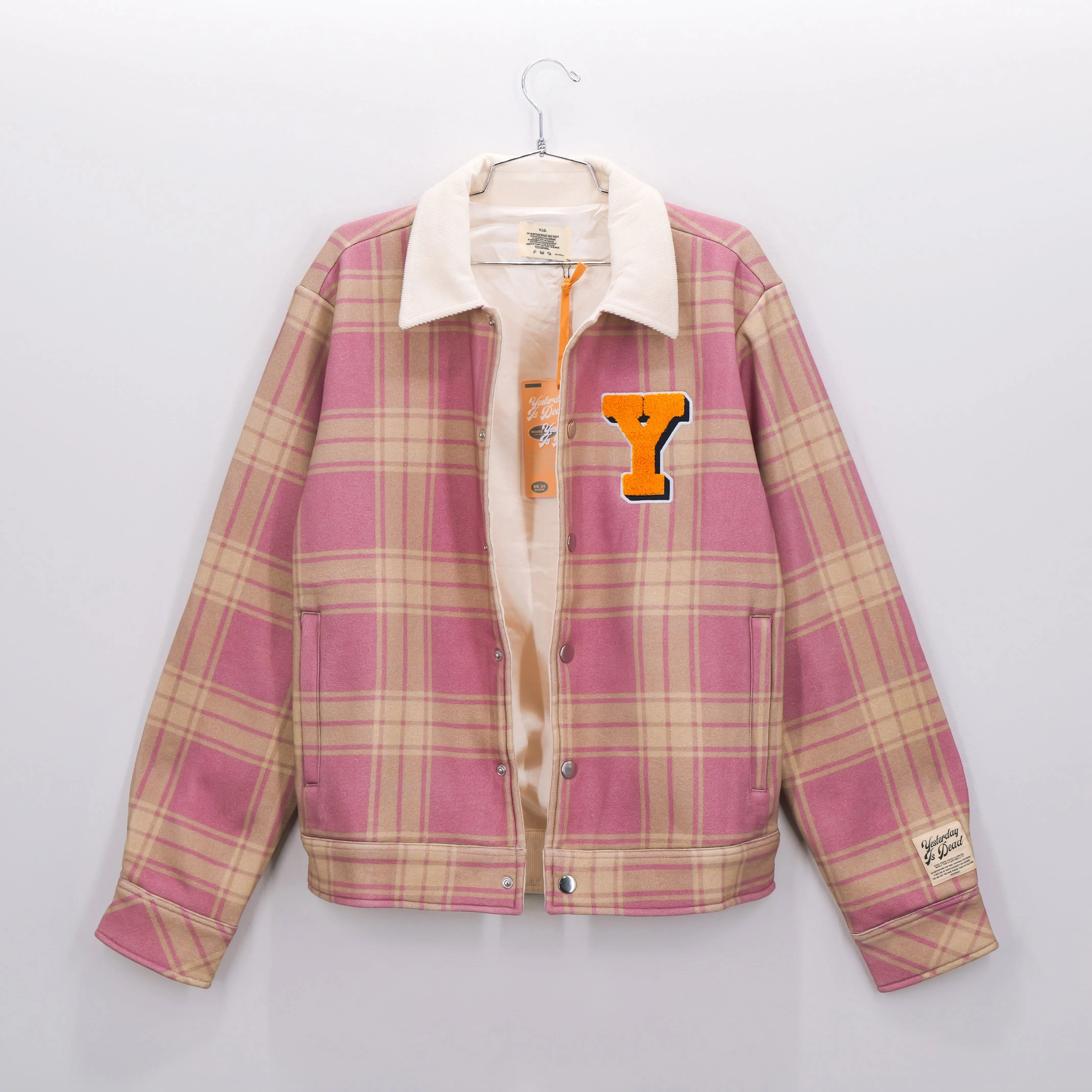 Flannel Trucker Jacket Wine/Cream