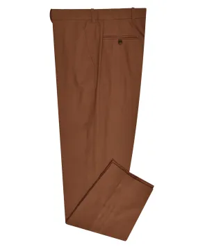 Fresco: Soft Brick Brown Stretch Twill Dress Pant