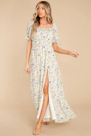 Garden Path Ivory Floral Print Maxi Dress