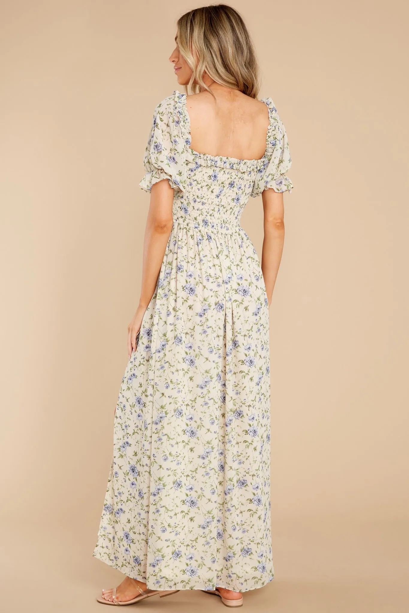 Garden Path Ivory Floral Print Maxi Dress