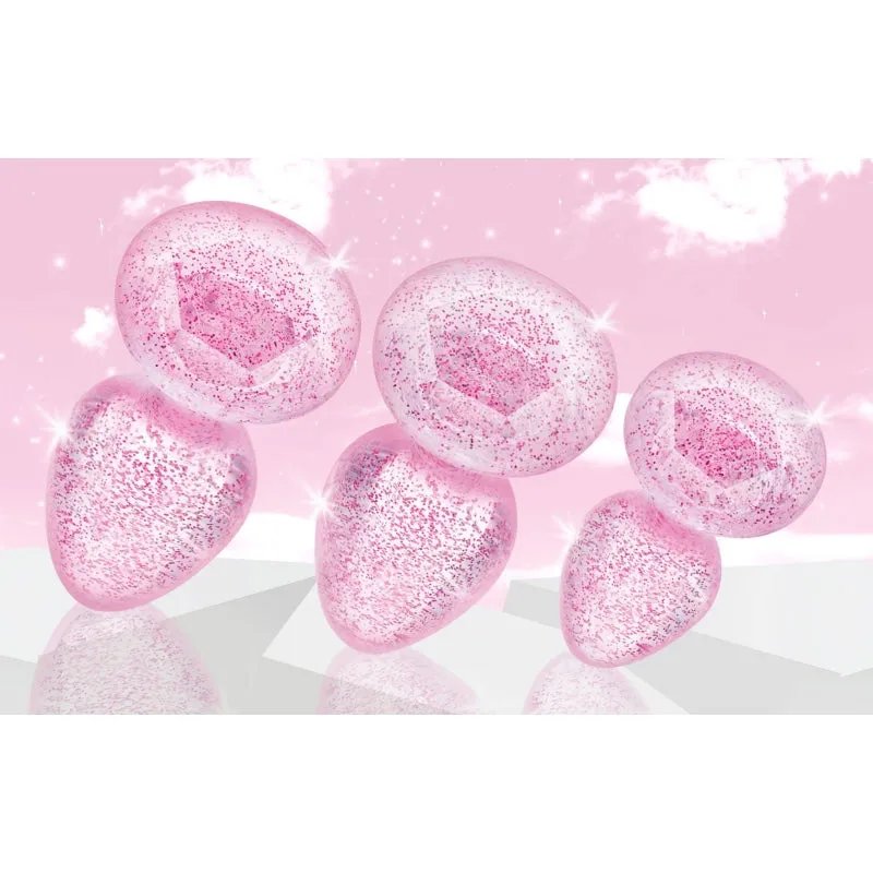 Glitter Gem Anal Plug Set - Pink