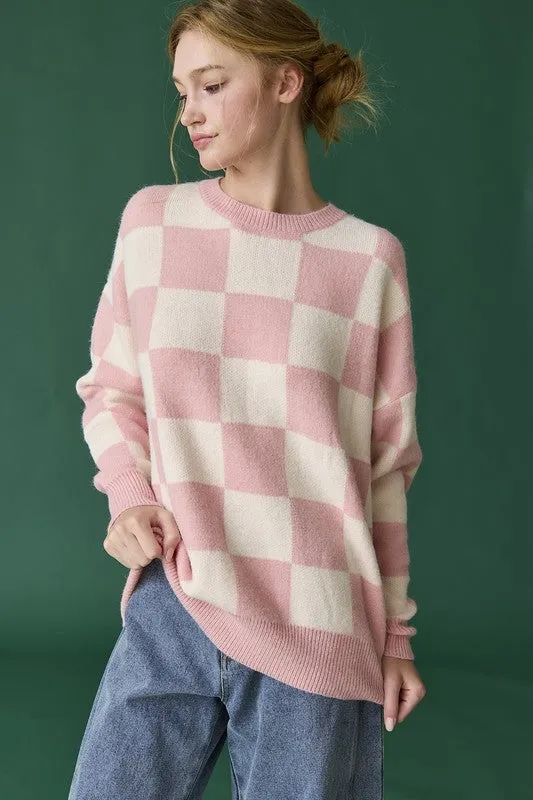 Gracie Oversized Checkered Sweater