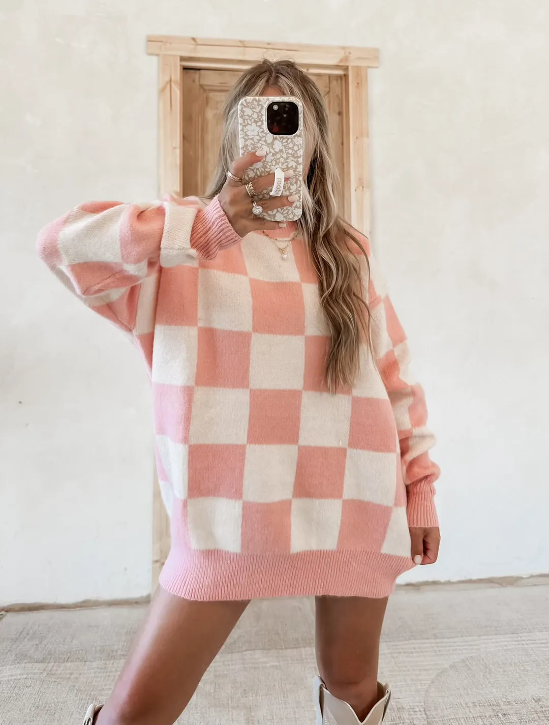 Gracie Oversized Checkered Sweater