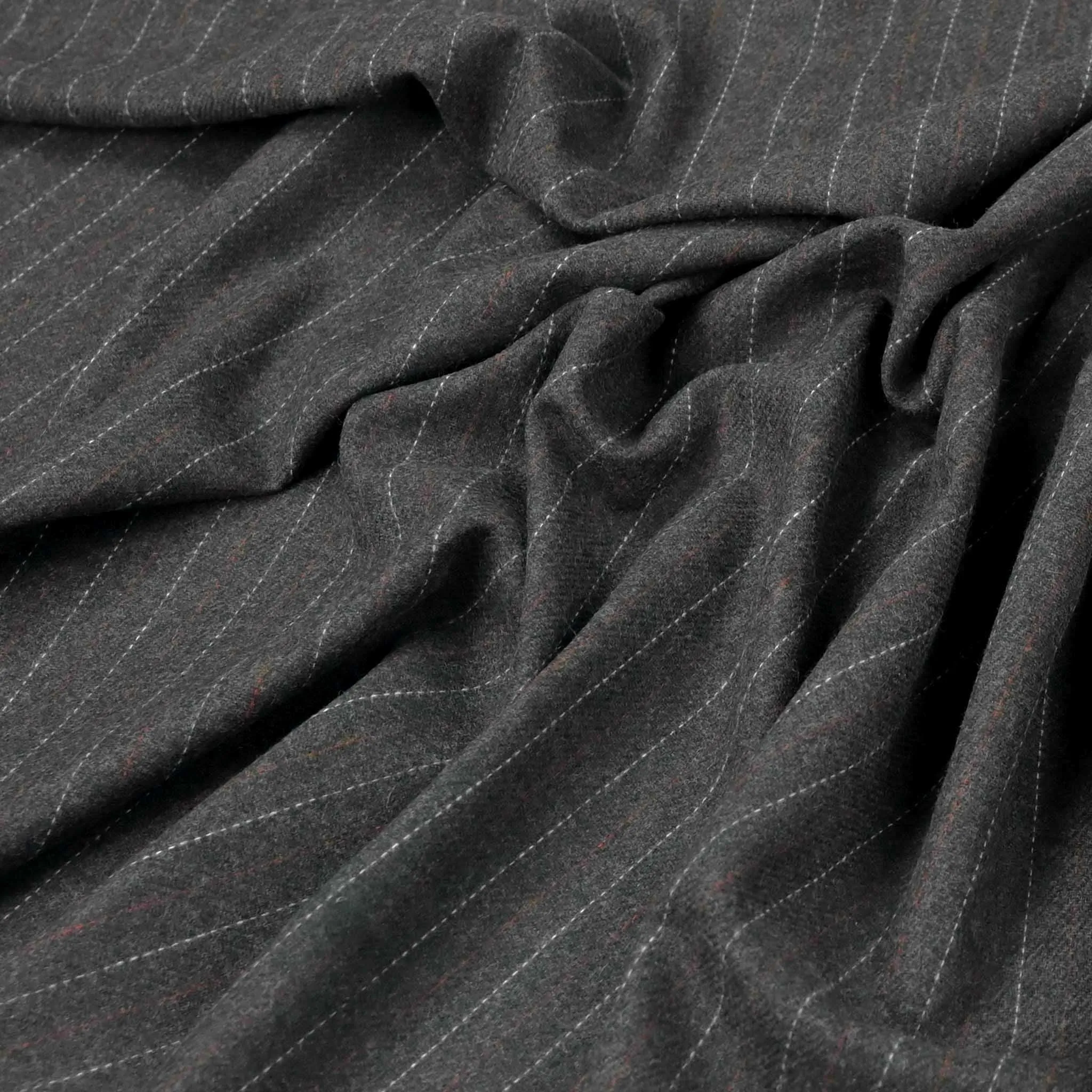 Grey Pinstripe Suiting Flannel 98227