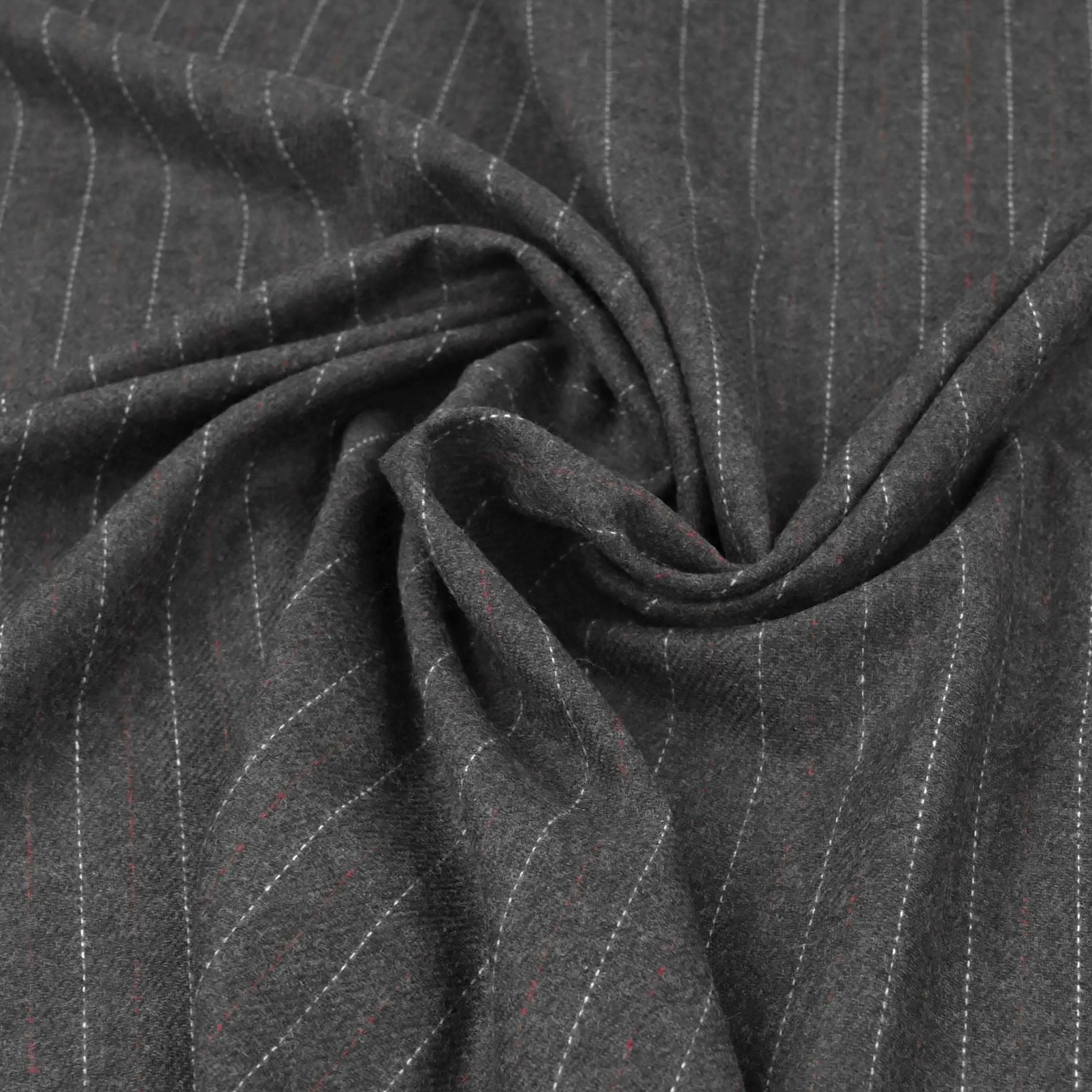 Grey Pinstripe Suiting Flannel 98227