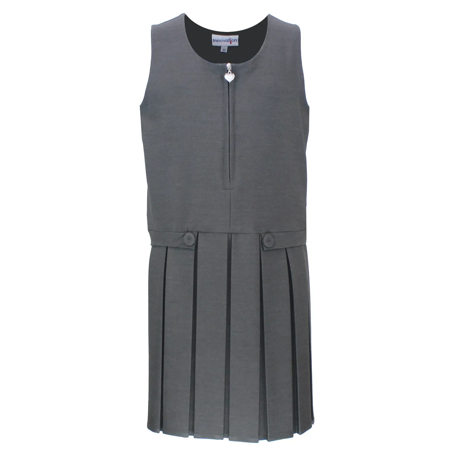 Grey Two Button Pinafore