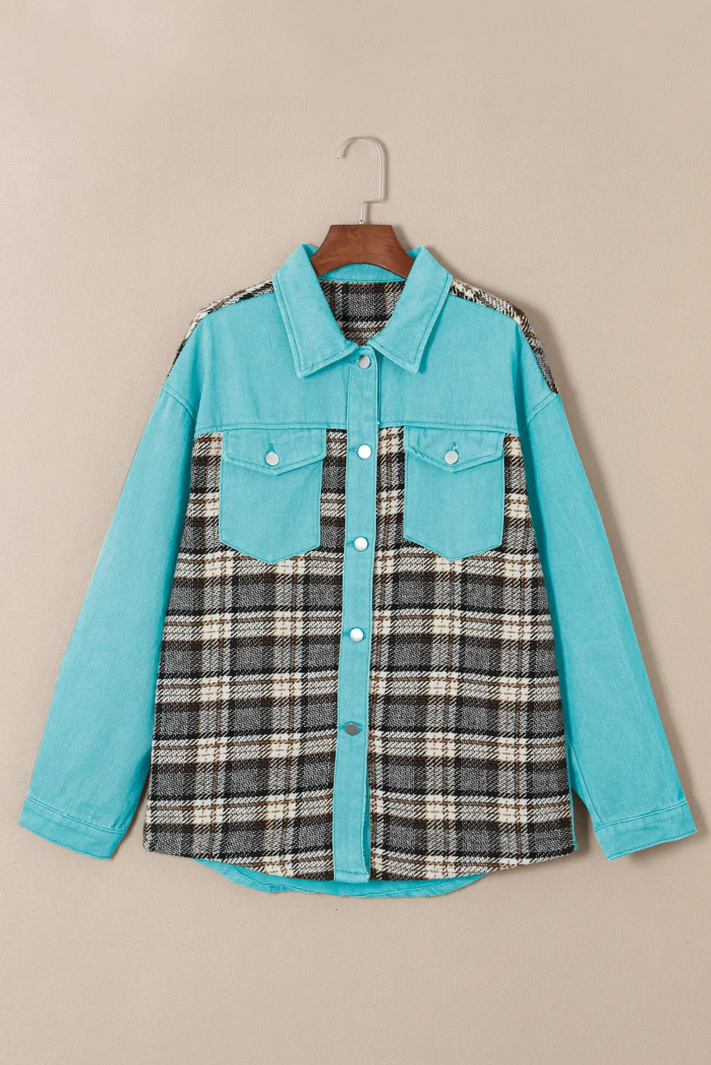 haily sky patchwork denim jacket