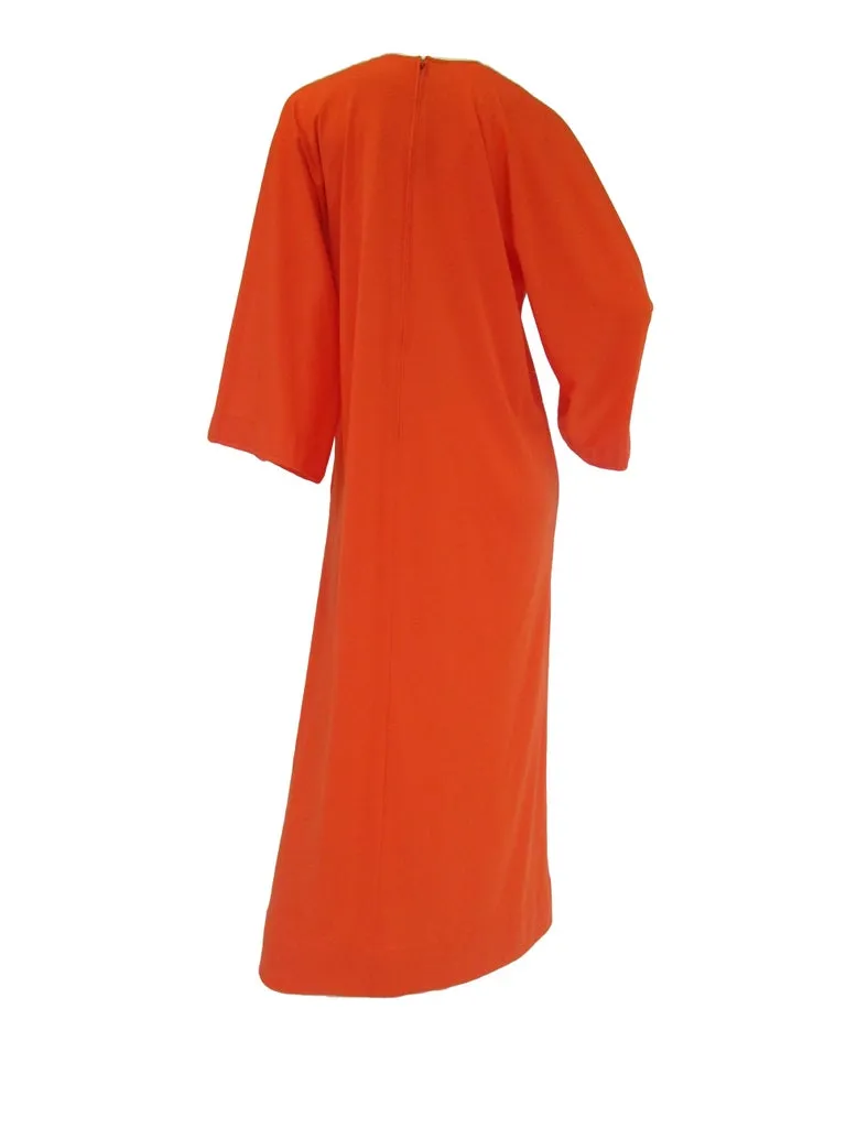 Halston IV Orange Jersey Caftan Kaftan