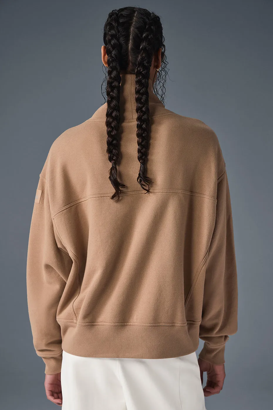 Hazy Mock Neck Pullover - Toasted Almond