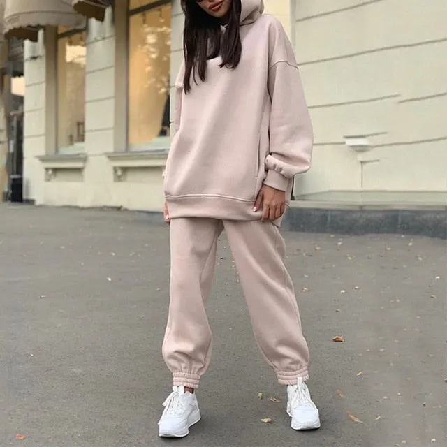 Hoodie Sweatshirt Long Pant Two Piece Set