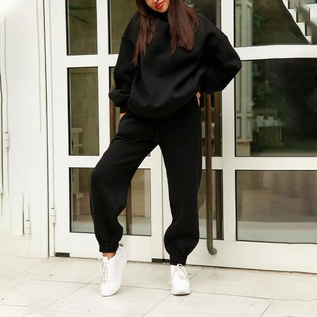 Hoodie Sweatshirt Long Pant Two Piece Set