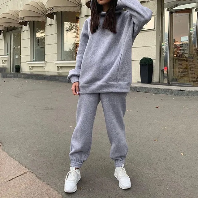 Hoodie Sweatshirt Long Pant Two Piece Set