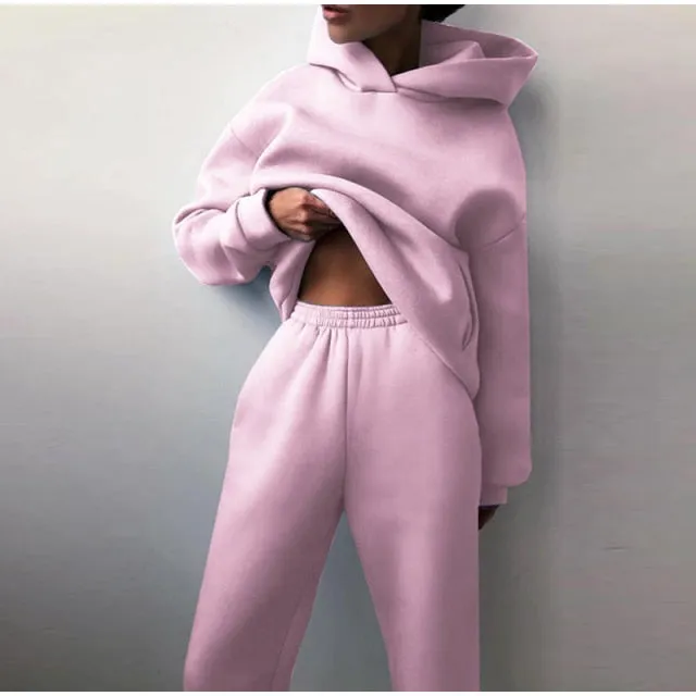 Hoodie Sweatshirt Long Pant Two Piece Set