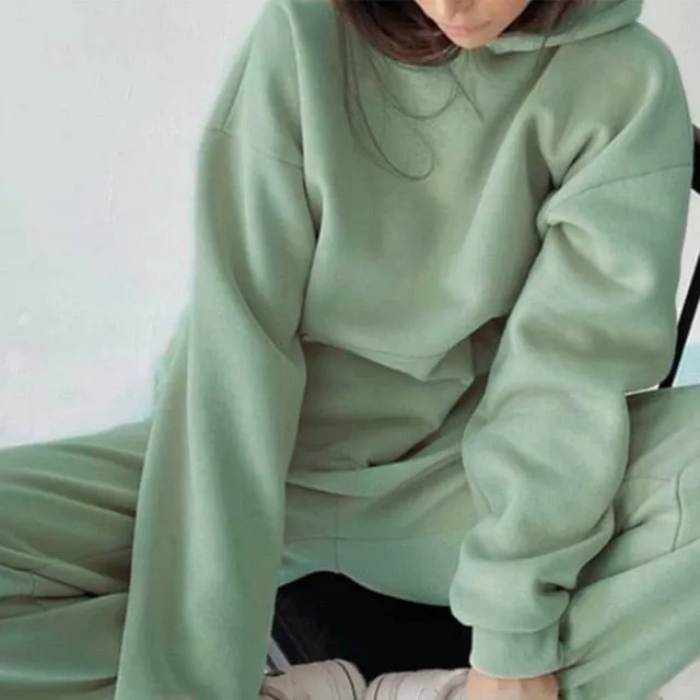 Hoodie Sweatshirt Long Pant Two Piece Set