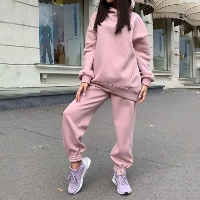 Hoodie Sweatshirt Long Pant Two Piece Set