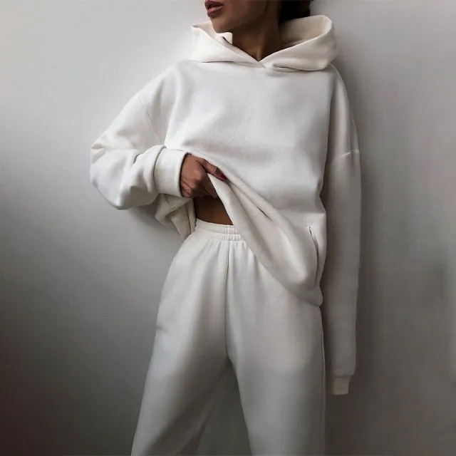 Hoodie Sweatshirt Long Pant Two Piece Set