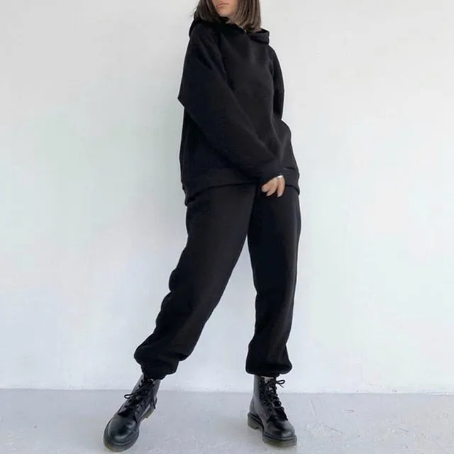 Hoodie Sweatshirt Long Pant Two Piece Set