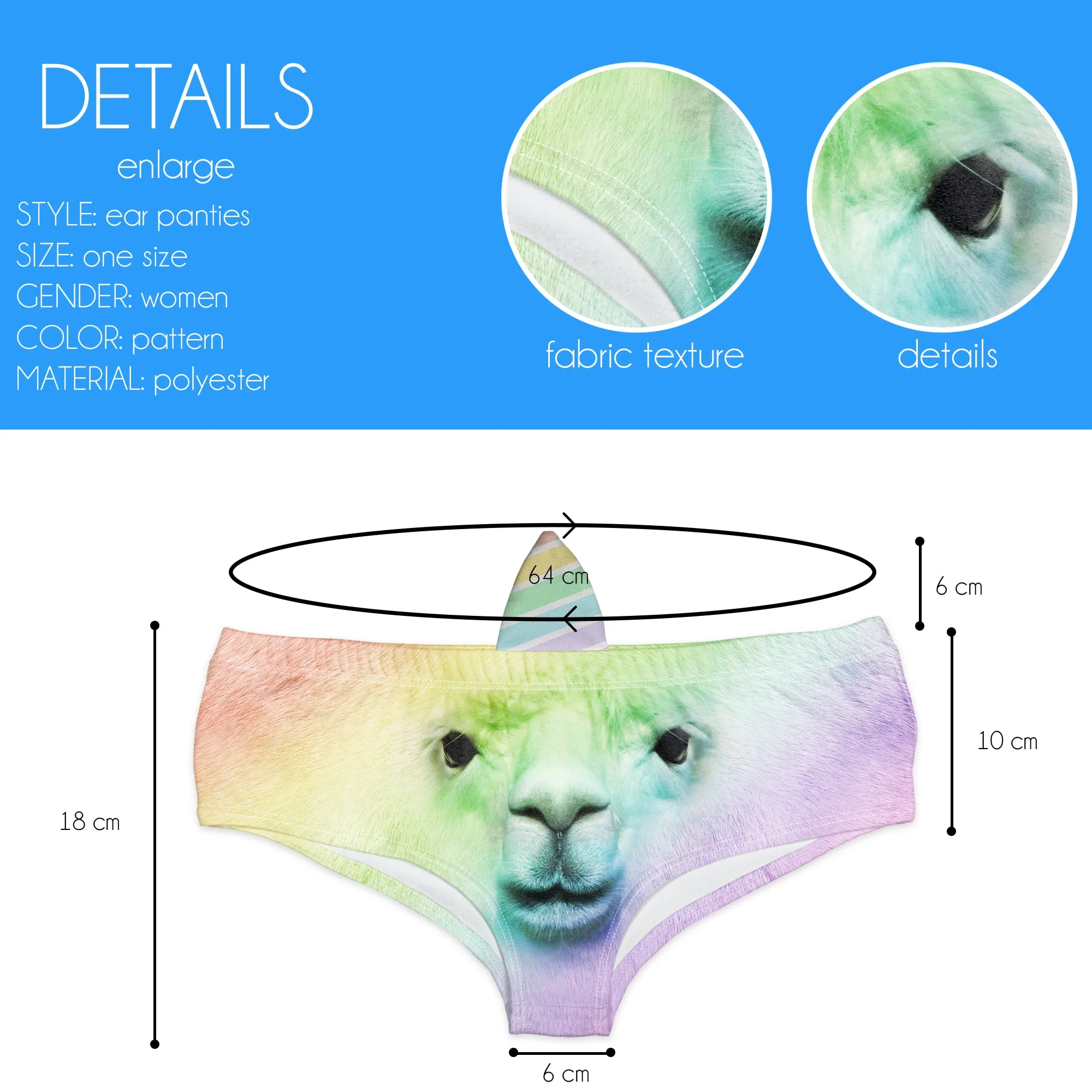 Horn Pantie - Rainbow Llamacorn Horn Pantie