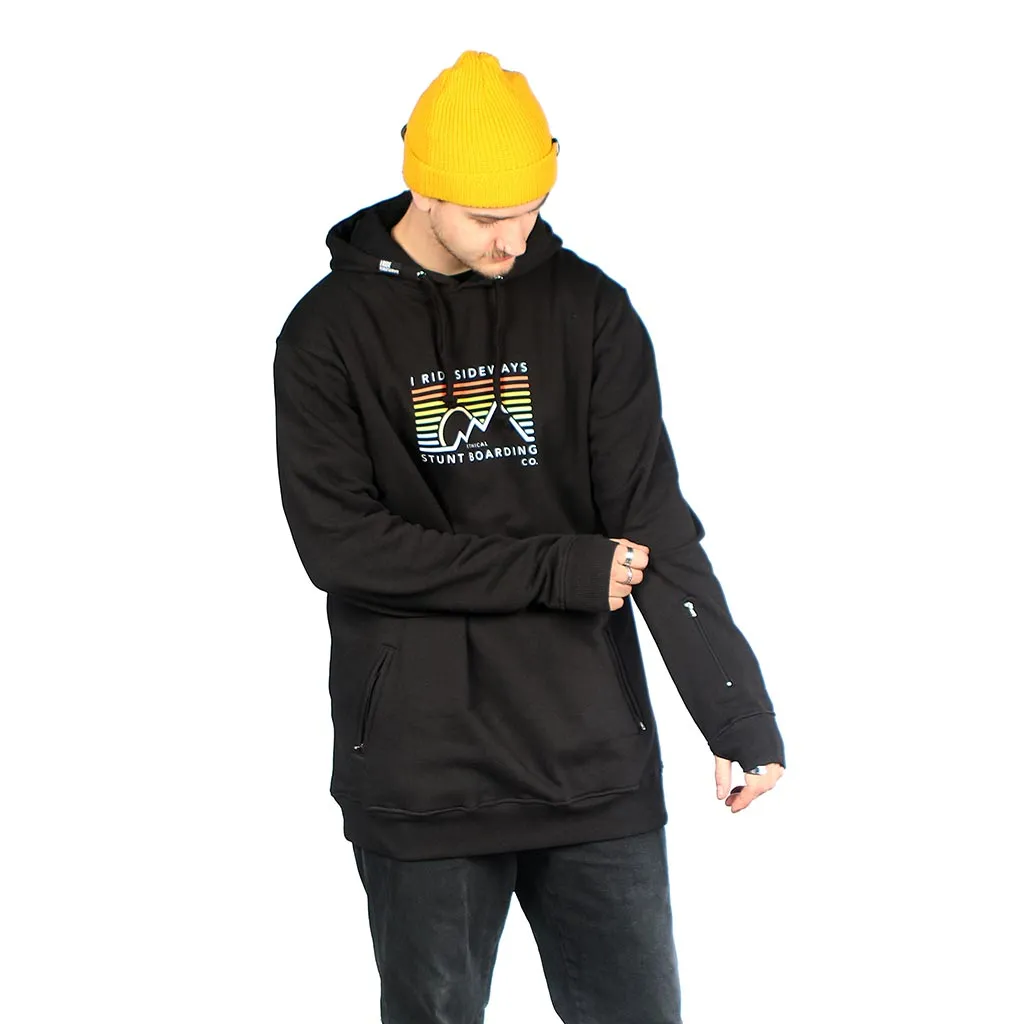 I Ride Sideways Glow DWR Hoodie - Black