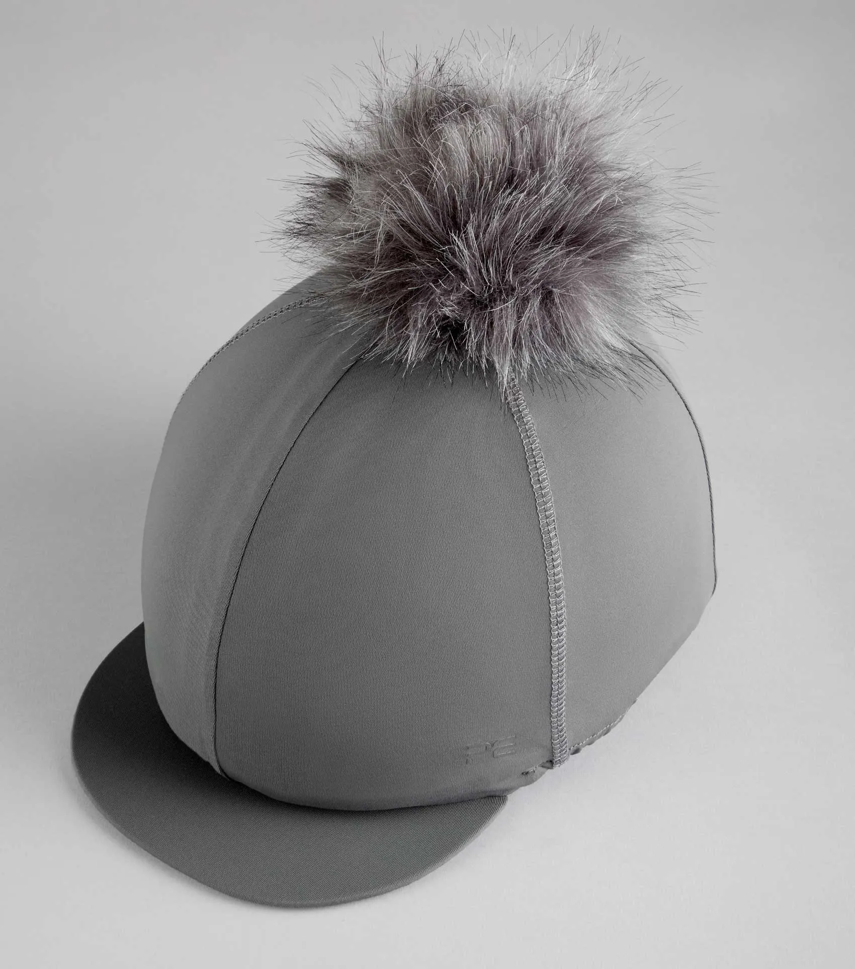 Jersey Hat Silk with Faux Fur Pom Pom Anthracite